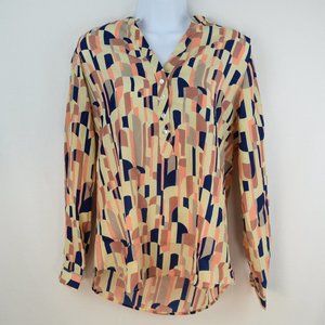 Zara Woman 100% Polyester 4 Button Blouse Size L